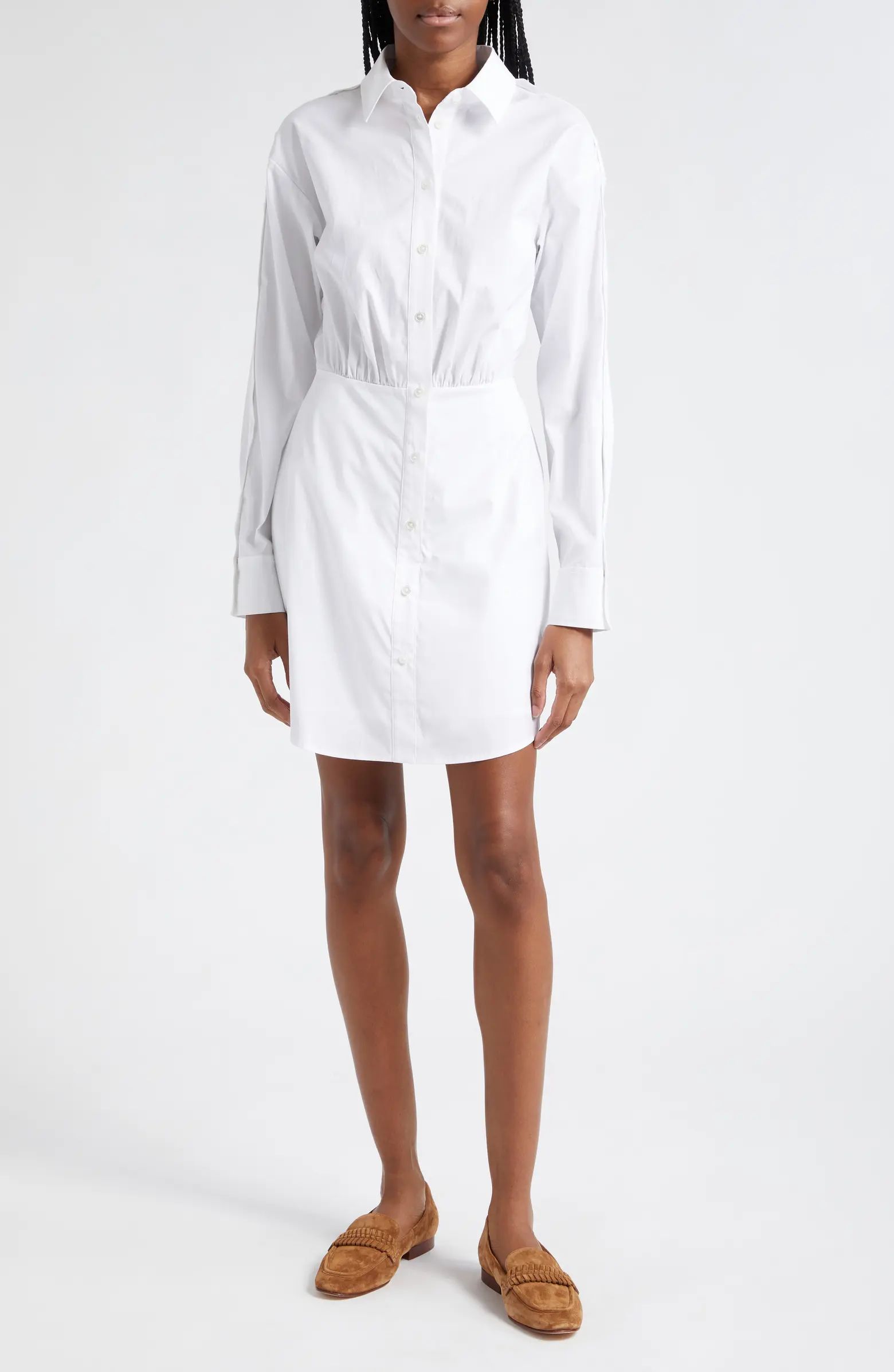 Rae Button Long Sleeve Mini Shirtdress | Nordstrom