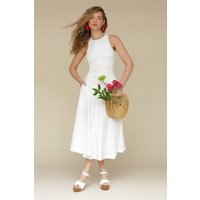 Cotton Blend Drop Waist Midi Dress | Avec Les Filles