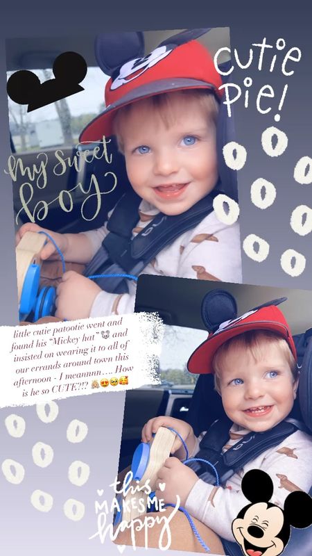 little cutie patootie went and found his “Mickey hat” 🐭 and insisted on wearing it to all of our errands around town this afternoon - I meannnn…. How is he so CUTE?!? 👼🏼😍🥹🥰

#LTKbaby #LTKfamily #LTKSeasonal