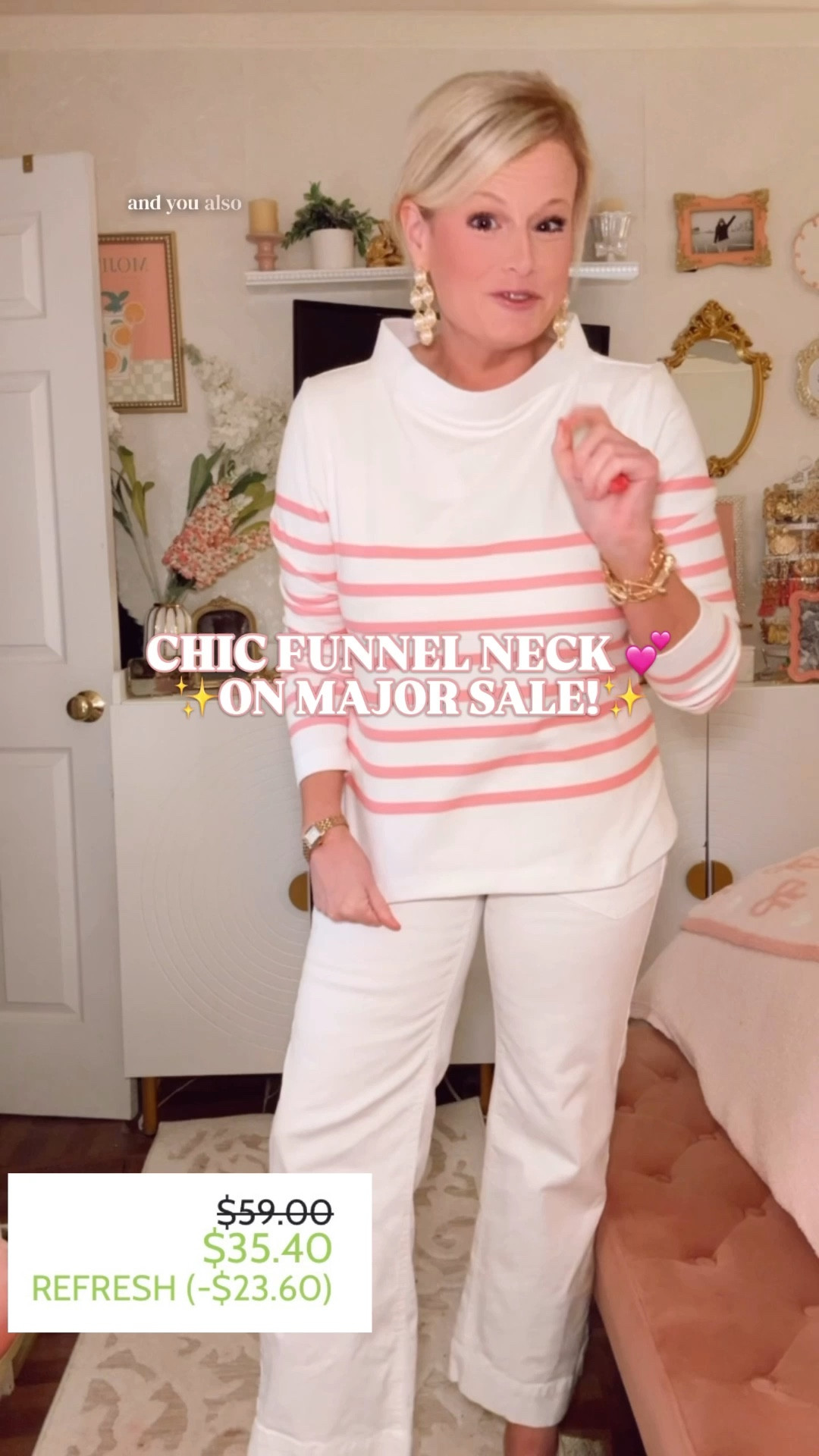 The Dudley Stephens Brighton Boatneck Is $98. Code REFRESH Makes It $35. 💕 @Dudley Stephens 

I have worn this top more times than I can count since Christmas and I am not even slightly sorry about it.

Dudley Stephens Terry Fleece. The Brighton Boatneck — and she is this gorgeous boatneck mockneck hybrid. 

The neckline is elevated. The silhouette is clean. The weight is that perfect lightweight fleece that belongs on your body from February straight through April.

1,128 five star reviews. She is not a secret. She is just finally at a price that makes sense.

Originally $98. Already marked to $59. Code REFRESH takes an additional 40% off and she lands at $35. That is a Dudley Stephens Terry Fleece top for $35.

My color is no longer available but camel and navy are both in stock in some sizes. I sized up to a large for a relaxed fit.

I am also linking my other Dudley Stephens favorites as well as their entire website is 40% off right now with code REFRESH 

Dudley Stephens sale, Dudley Stephens Terry Fleece, Dudley Stephens boatneck, Dudley Stephens mockneck, mockneck sweater women, boatneck sweater women, fleece pullover women, preppy pullover women, preppy sweater women, preppy top women, spring sweater women, lightweight sweater women, elevated casual top, Terry Fleece top, designer sweater sale, designer look for less, affordable preppy style, preppy style, preppy outfit women, spring outfit women, spring outfits, casual chic outfit, elevated basics women, country club outfit women, brunch outfit spring, travel outfit women, sweater sale women, pullover women, chic pullover women, affordable designer top, spring top women

#LTKFindsUnder100
#LTKFindsUnder50 #DudleyStephens #FunnelNeck #MockNeck 

#LTKOver40 #LTKWorkwear #LTKSaleAlert