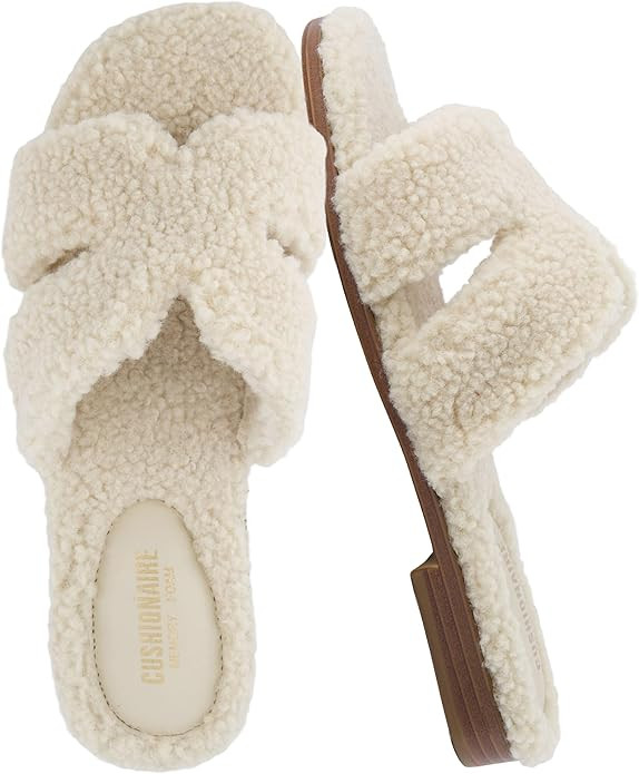 CUSHIONAIRE Women's Visa cozy slide sandal +Memory Foam, Wide Widths Available | Amazon (US)