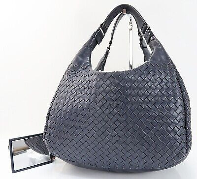 Authentic BOTTEGA VENETA Purple Woven Leather Shoulder Tote Bag Purse #48048 | eBay US