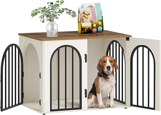 31.5'' Wooden Dog Crate Furniture, Indoor Dog Kennel Dogs Cage for Small/Medium Dogs, Heavy Duty ... | Amazon (US)