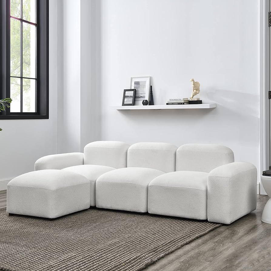 Melpomene Convertible Modular Sectional Sofa,Modern Minimalist 94.5" DIY L Shaped Reversible Loop... | Amazon (US)
