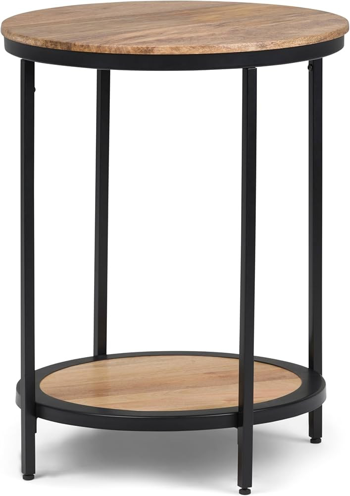 SIMPLIHOME Jenna Industrial 18 inch Wide Metal Round Accent Side Table in Natural for the Living ... | Amazon (US)