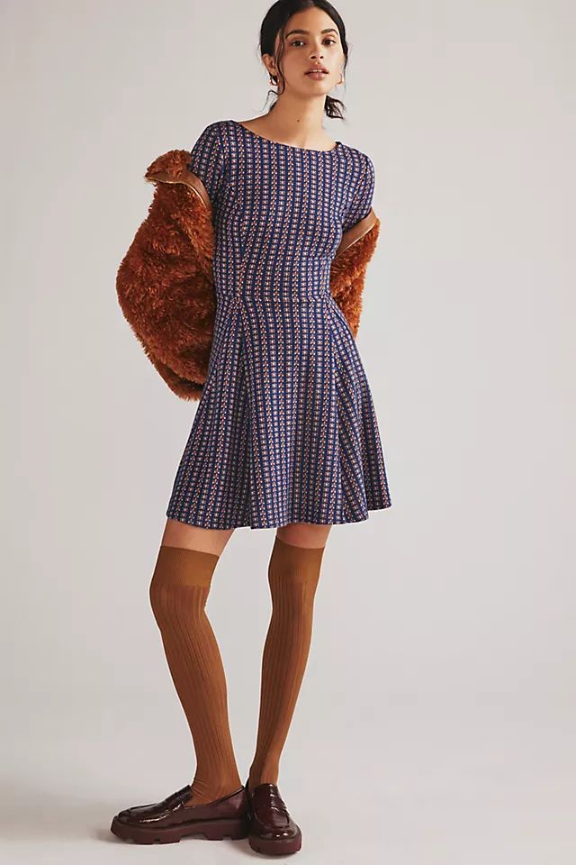 Jacquard A-Line Sweater Mini Dress | Anthropologie (US)