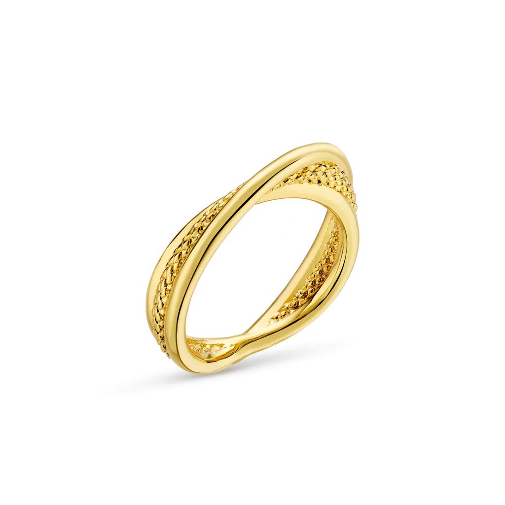 Interlocking Textured Ring | Orelia