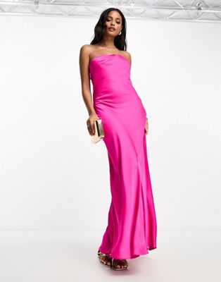 Forever New asymmetical chain detail maxi dress in pink | ASOS (Global)