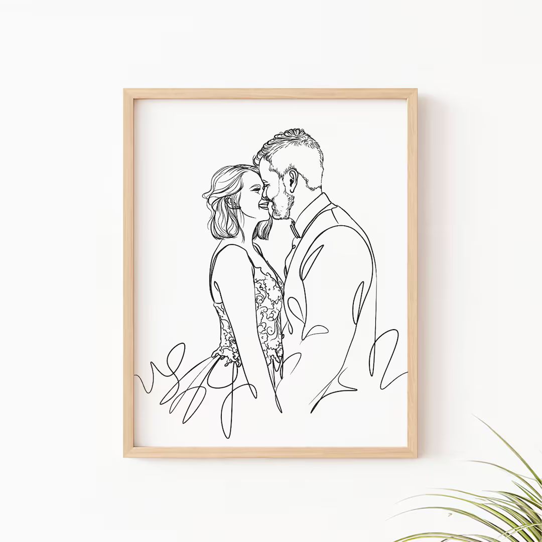 Customizable Line Art: A Unique Way to Celebrate Your Anniversary - Etsy | Etsy (US)