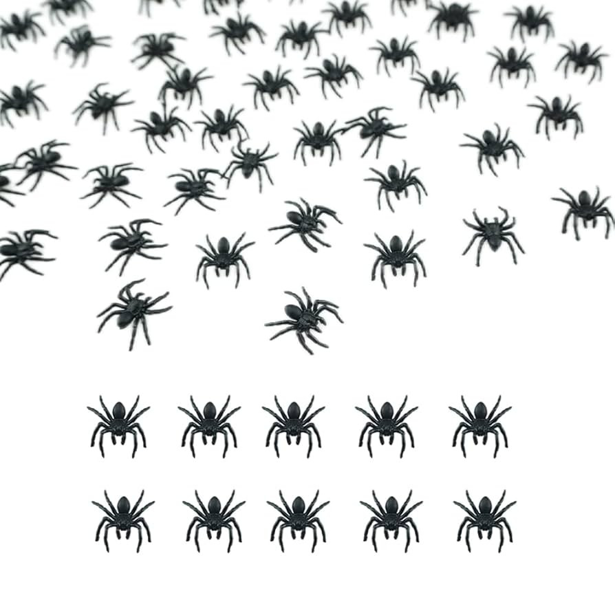50 PCS Mini Plastic Spiders Small Fake Spiders Scary Realistic Spiders for Halloween Prank Props ... | Amazon (US)