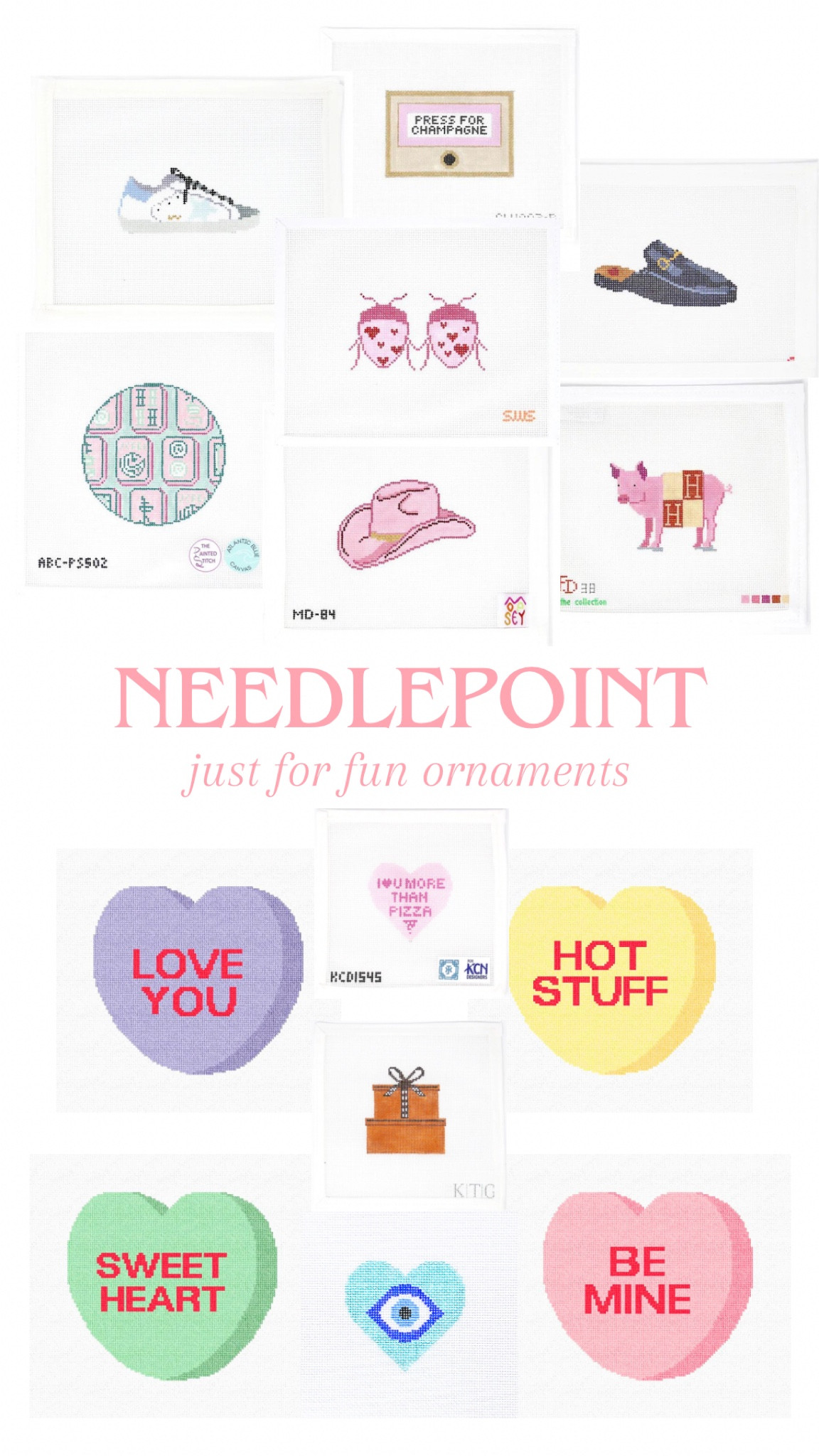 Some of my favorite needlepoint picks, just for FUN ornaments 🩷

#LTKHoliday #LTKhome #LTKGiftGuide