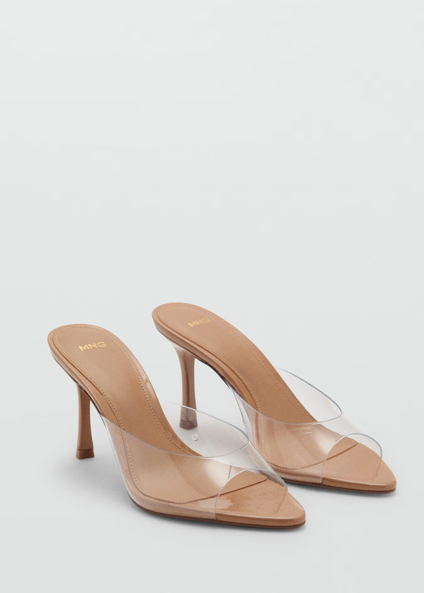 Heeled sandals with vinyl panels - Women | MANGO USA | Mango (US/MX/AU)