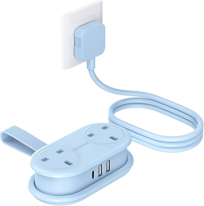 ORICO Travel Extension Lead with USB Slots, 2 Outlets 3 USB Ports (1 USB C), 3250W 13A Socket Ext... | Amazon (UK)