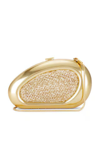 SIMKHAI Luna Raffia Oval Clutch in Natural from Revolve.com | Revolve Clothing (Global)