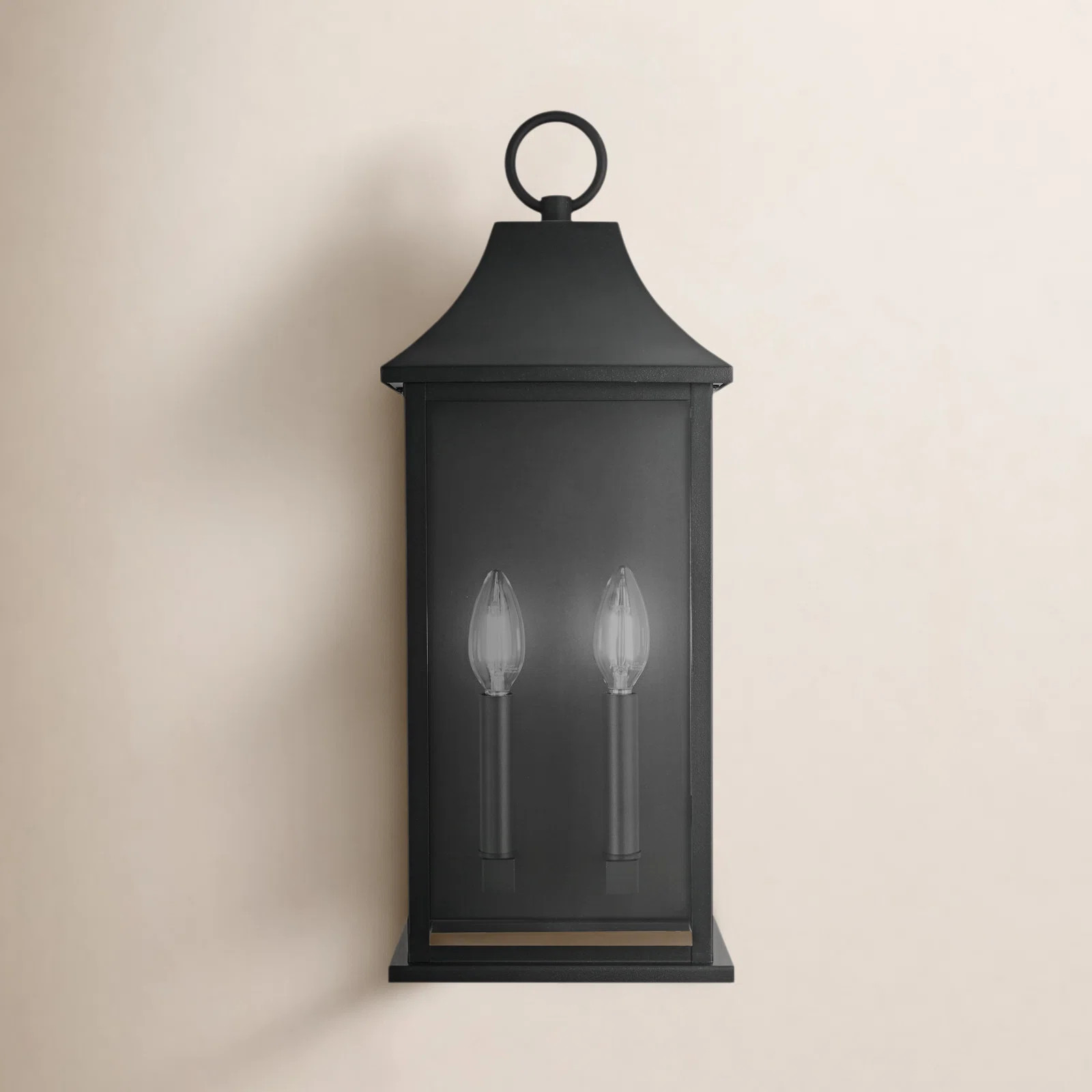 Hanover 8 inch Outdoor Wall Sconce in Black | Birch Lane