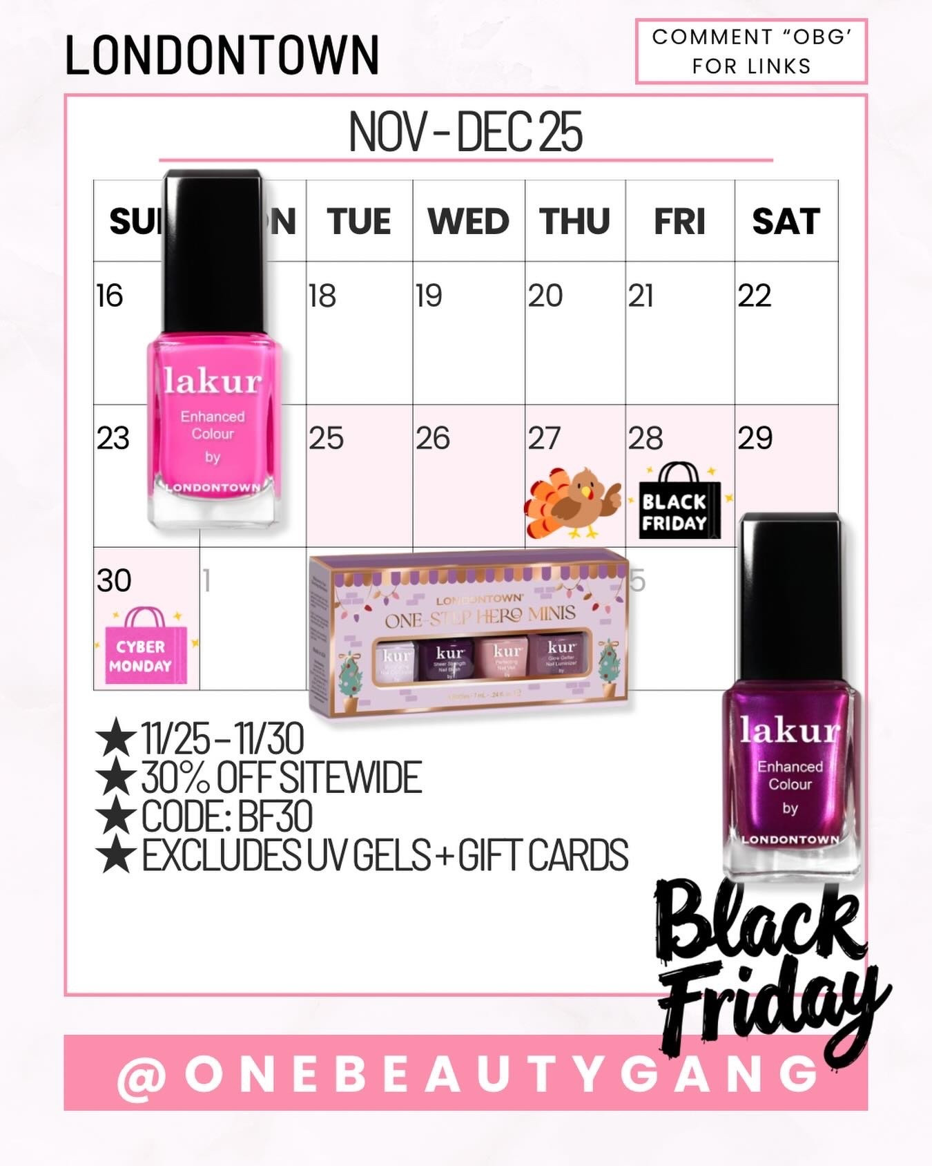 @londontownusa ’s Black Friday offer is live — 30% off sitewide.

Their Black Friday + Cyber Monday event has officially started, and it’s the only time they offer 30% off across the whole site. 

Black Friday | 25–30 Nov
Code: BF30

Excludes UV gels + gift cards 🤍



#ad #affiliate #onebeautygang 
#londontown #blackfridaydeals

#LTKCyberWeek #LTKuk #LTKbeauty