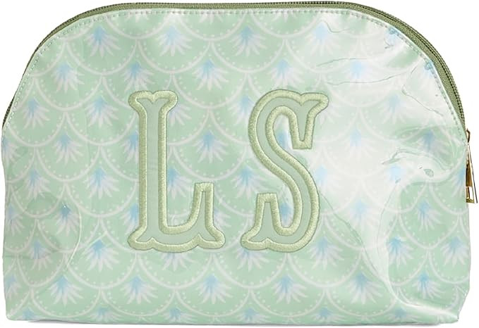 Personalized Clear Coated Pouch - Medium or Large Toiletry Bag with Embroidered or Applique Monog... | Amazon (US)