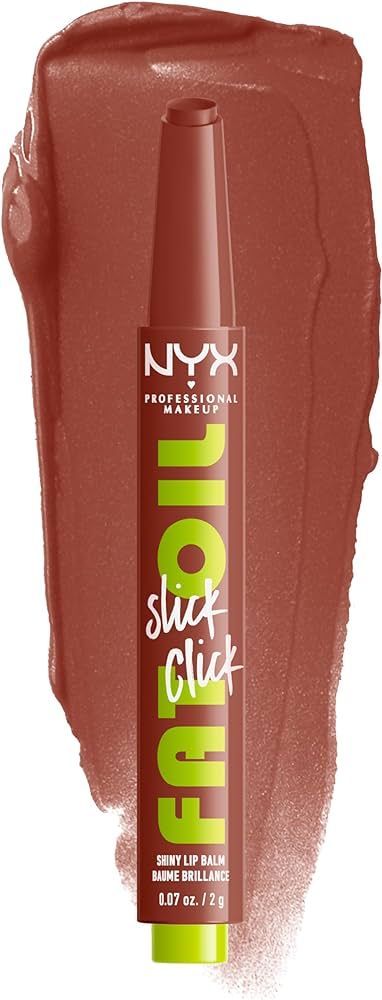 NYX PROFESSIONAL MAKEUP Fat Oil Slick Click, Lightweight, Buildable, Pigmented Vegan Lip Balm - L... | Amazon (US)