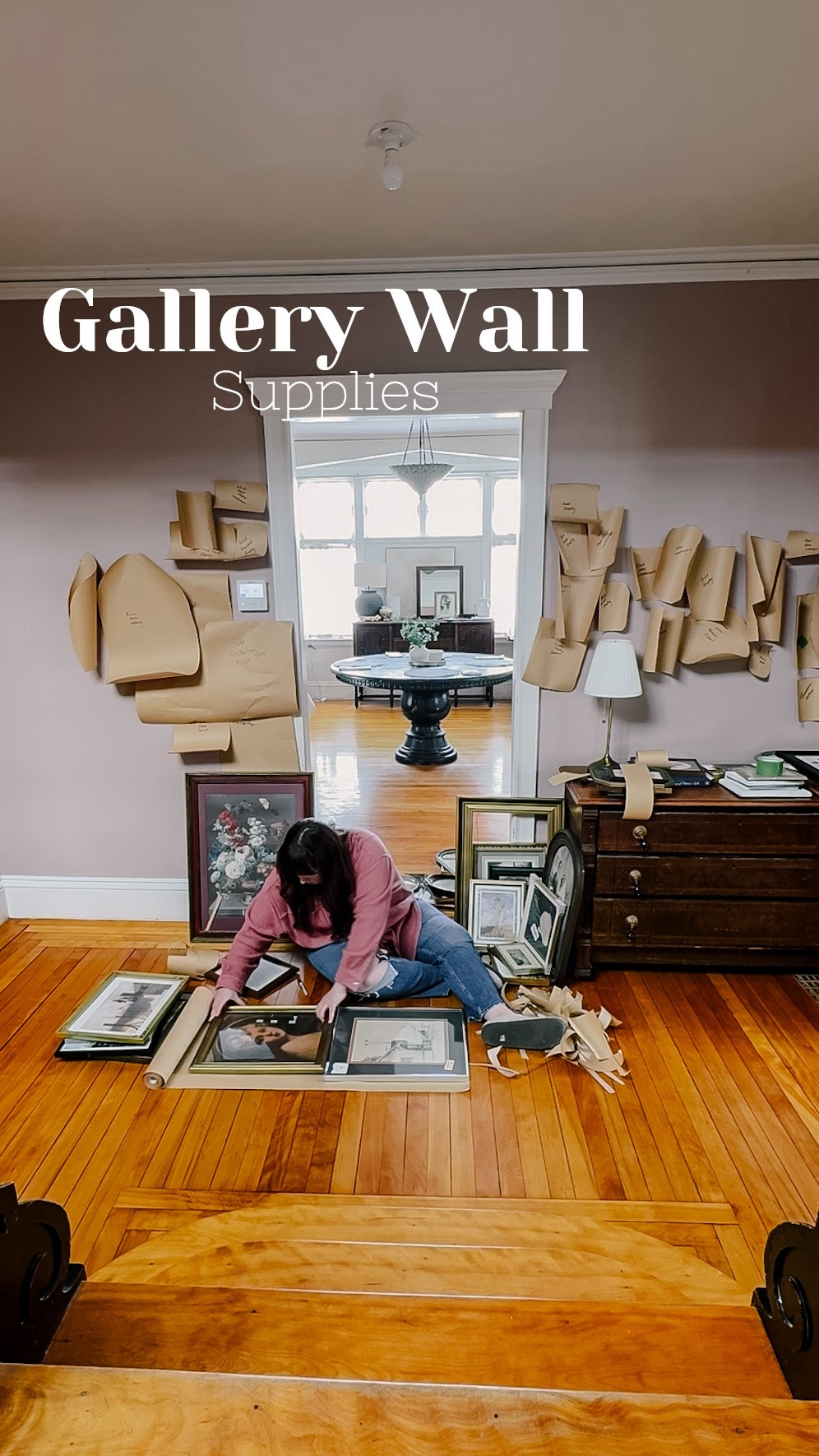 Here are the supplies I used to lay out my gallery wall. I linked in multiple places so you can choose where to shop.