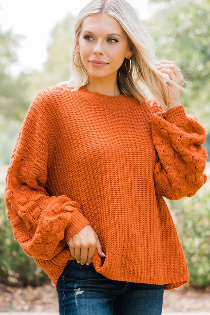 Ins and Outs of Love Pumpkin Orange Chunky Knit Sweater | The Mint Julep Boutique