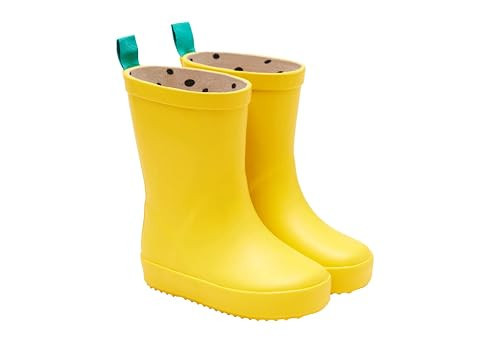 Ten Little Toddler Rain Boots for Boys & Girls, Kids Waterproof Boots - APMA-Approved, Lightweight, Flexible Rubber Kids Rain Boots with Enhanced Traction - Size 7, Yellow | Amazon (US)