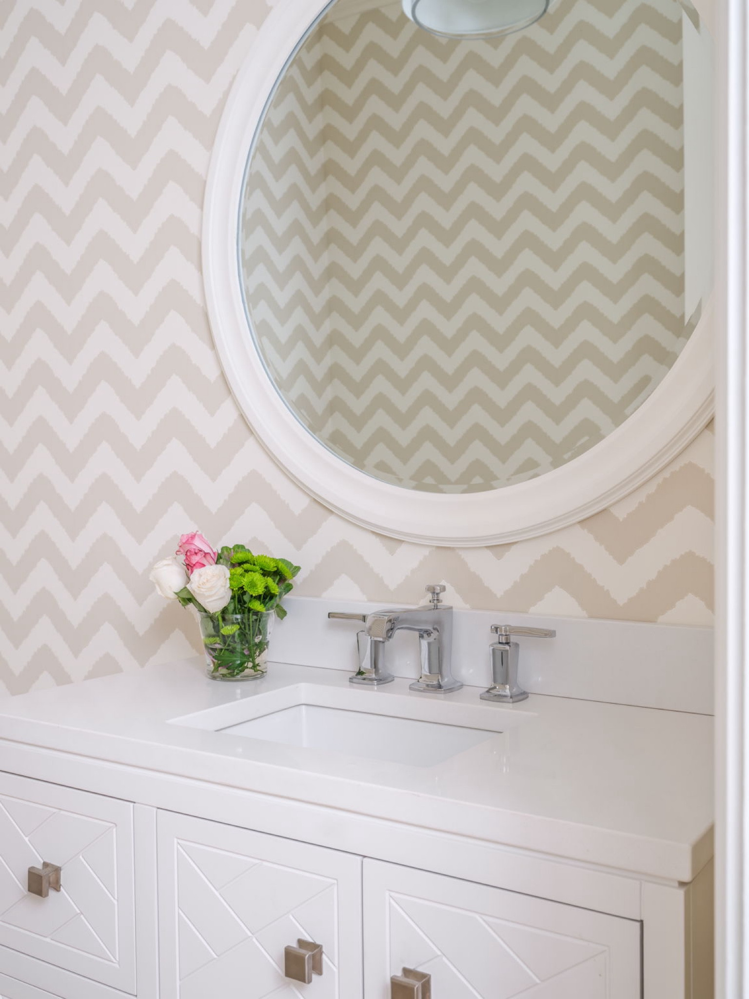 Simple and stunning powder bathroom.  We did a major renovation and updated this once drab bathroom to a chic space.  #jillshevlindesign #bathroom #powderbath #homeremodel 

#LTKHome