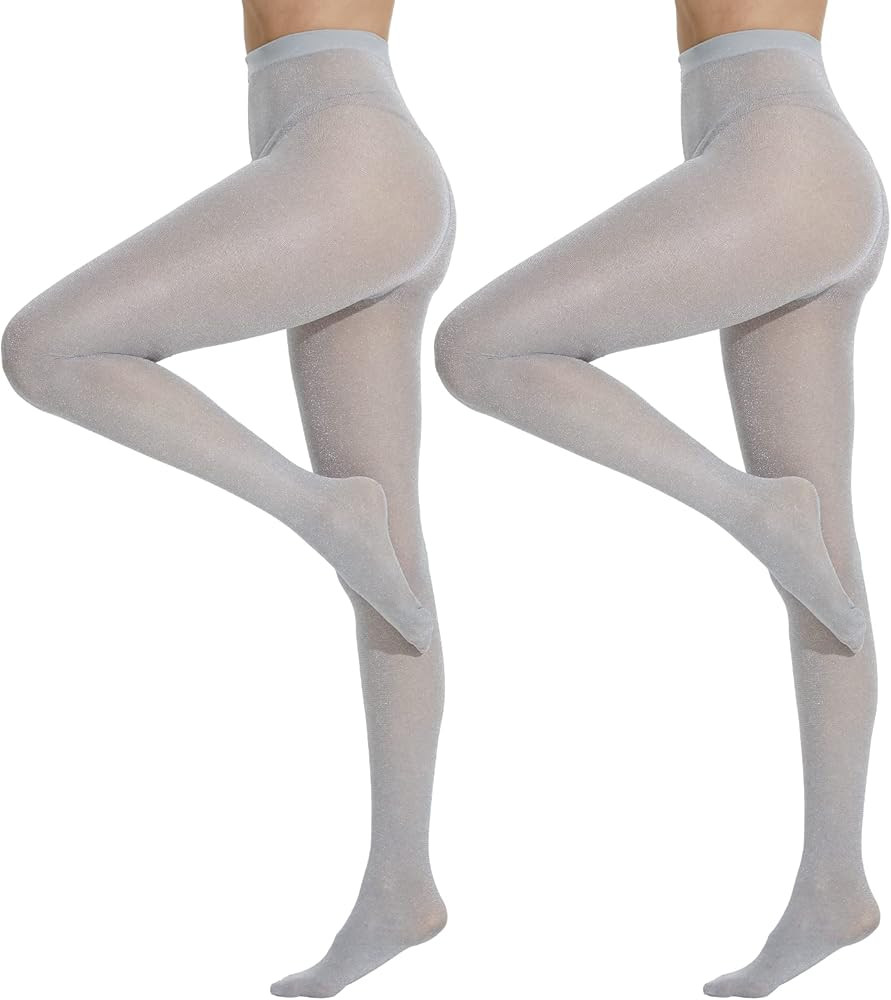 Yilanmy Sparkly Tights for Women Lurex Metallic Shimmer Tights, 50D High Waist Glitter Pantyhose ... | Amazon (US)