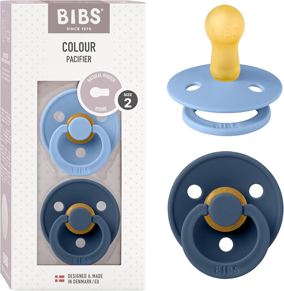 BIBS Pacifiers Colour Collection | Natural Rubber Baby Pacifier | Set of 2 BPA-Free Soothers | Ma... | Amazon (US)
