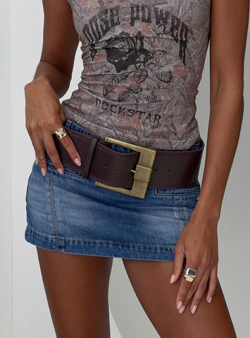 Distinction Belt Brown / Gold | Princess Polly US