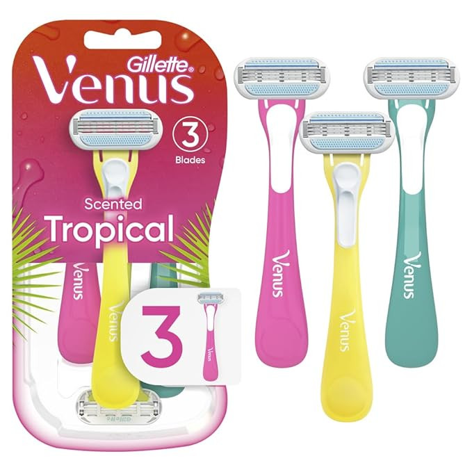 Gillette Venus Tropical Women's Disposable Razor, 3 Count | Amazon (US)