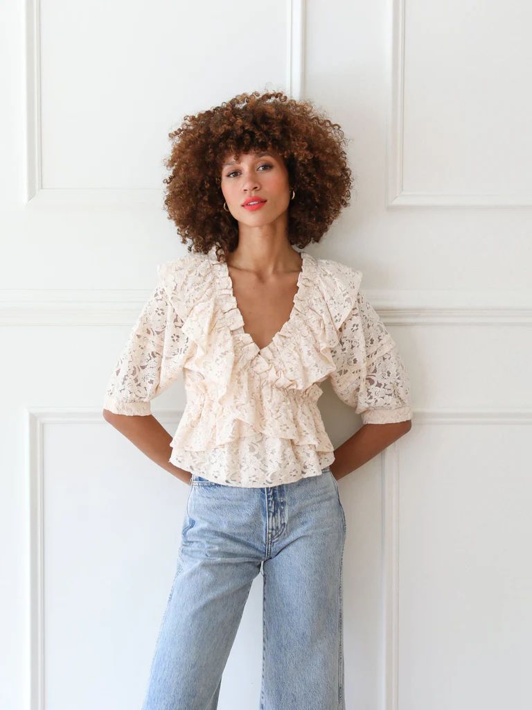 Shop Mille - Isabella Top in Vanilla Lace | Mille