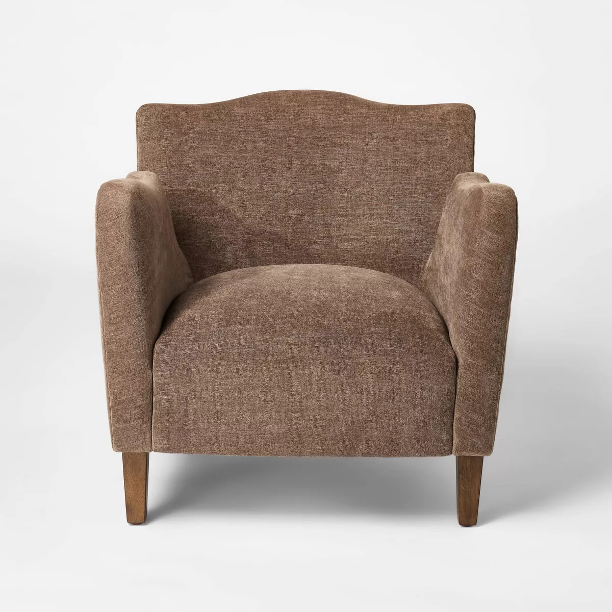Wing Arm Accent Chair Brown - Threshold™ with Studio McGee: Velvet Upholstered, Rubberwood Fram... | Target