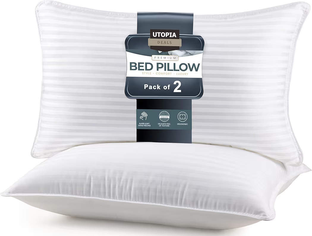 Utopia Bedding Bed Pillows for Sleeping King Size (White), Set of 2, Down Alternative Pillow for ... | Amazon (US)