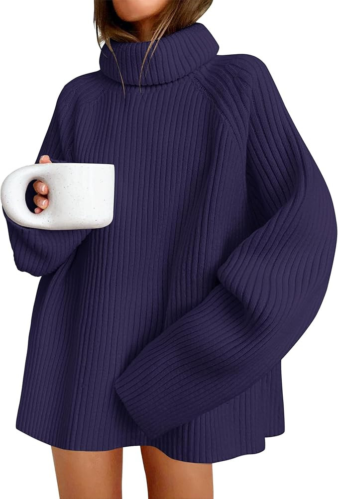 ZESICA Women's 2025 Fall Winter Sweaters Oversized Turtleneck Long Sleeve Chunky Knitted Pullover... | Amazon (US)