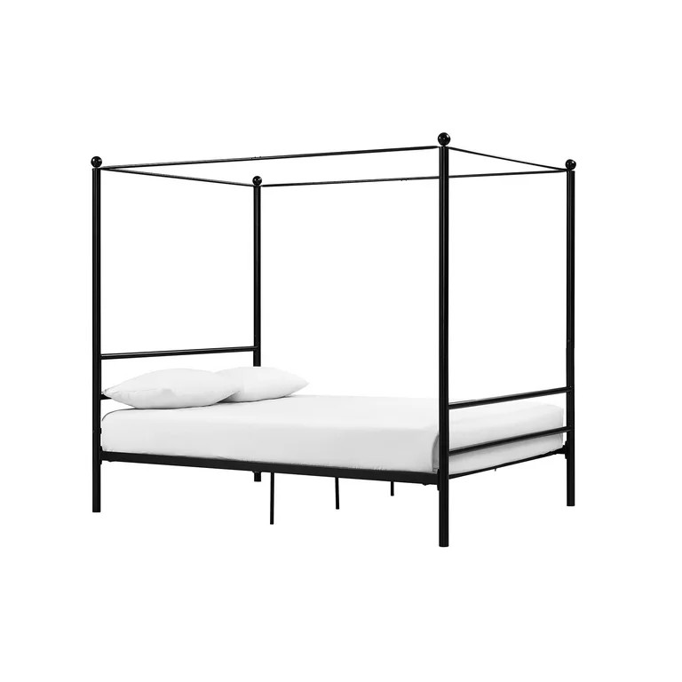Mainstays Metal Canopy Bed, Queen, Black | Walmart (US)