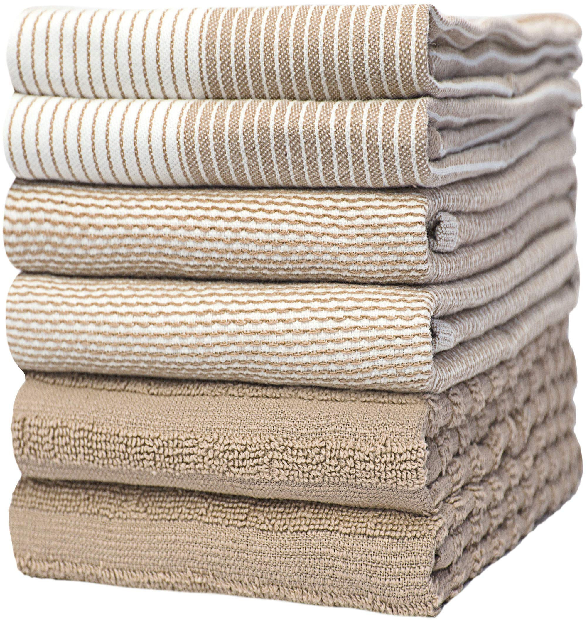 Premium Kitchen Towels (20”x 28”, 6 Pack) | Large Cotton Dish Towels | Flat & Terry Highly Ab... | Amazon (US)