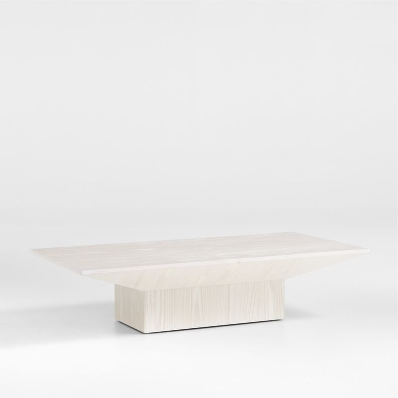 Icon Whitewashed Pine Wood 60" Rectangular Coffee Table + Reviews | Crate & Barrel | Crate & Barrel