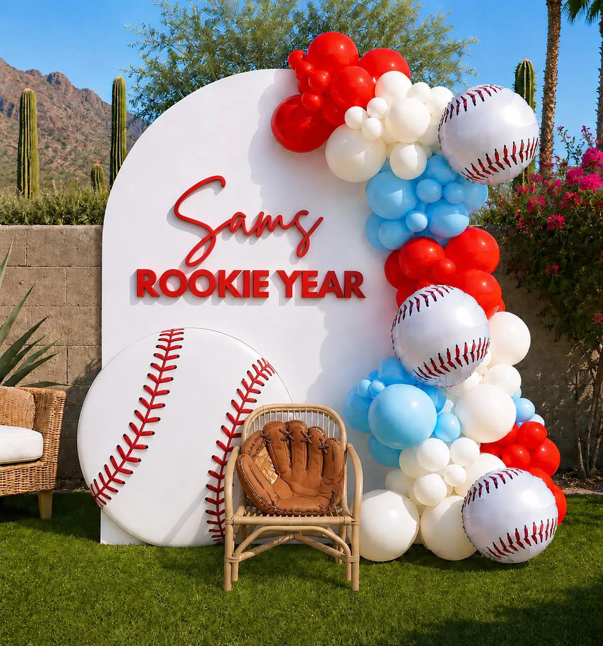 Baseball Birthday Balloon Garland - Baseball Birthday Decor - Rookie of the Year - First Pitch -Baseball Party Decorations -Baseball-Sports | Etsy (Global)