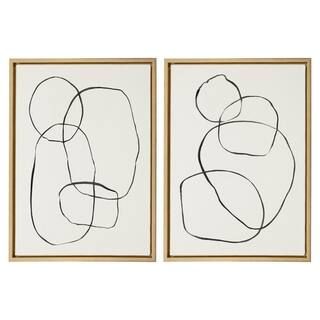 Sylvie "Modern Circles" by Teju Reval of Snazzyhues 24 in. x 18 in. Framed Canvas Wall Art Set | The Home Depot