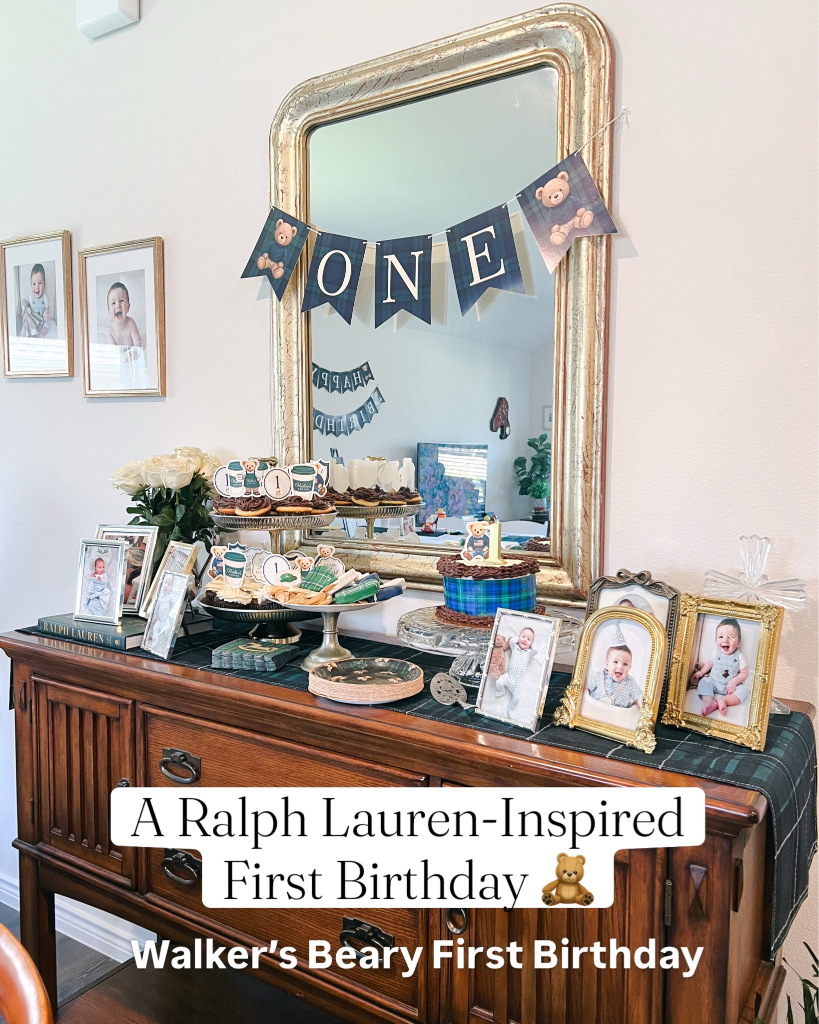 Walker’s Beary First Birthday 🧸🤎

I had such a specific vision for his first birthday — Ralph Lauren-inspired, classic and preppy with lots of tartan, navy + green, teddy bears, vintage silver and sentimental details from his first year. And of course, we had to have our own little Walker’s Coffee ☕️

I wanted everything to feel more collected and nostalgic than traditional “birthday party” decor, and I’m so happy with how it all came together. So many of the pieces were things we already owned, thrifted finds or little details I made myself. 🥹

And can we talk about the cakesicles?! The sweetest custom addition from @cutesy.sweets — she brought my plaid + Walker’s Coffee ideas to life and they fit the theme perfectly. 🧸☕️

I linked as much of the party as I could on LTK — decor, table details, party supplies + more. Comment “PARTY” and I’ll send you the link! 🤍

#firstbirthday #bearyfirstbirthday #ralphlauren #amazoninfluencer