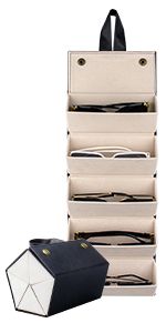 Simplelement Sunglasses Organizer with 5 Slots Compartments, Foldable Sunglass Organizer Travel C... | Amazon (US)