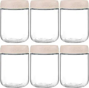 NETANY 6-pack 16oz Glass jars with Airtight Lids, Overnight Oats Containers with Lids, Wide mouth... | Amazon (US)