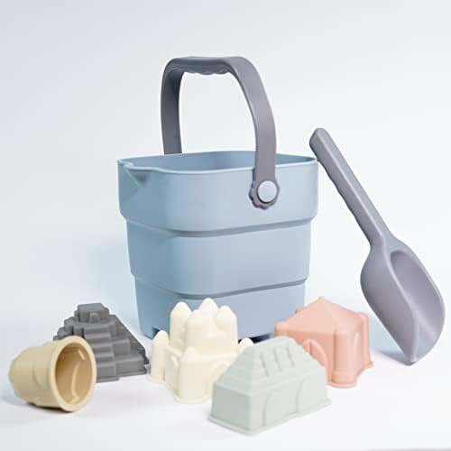 NEAFRON Travel Beach Toys for Kids Beach Accessories - Sand Molds with Collapsible Sand Bucket an... | Amazon (US)
