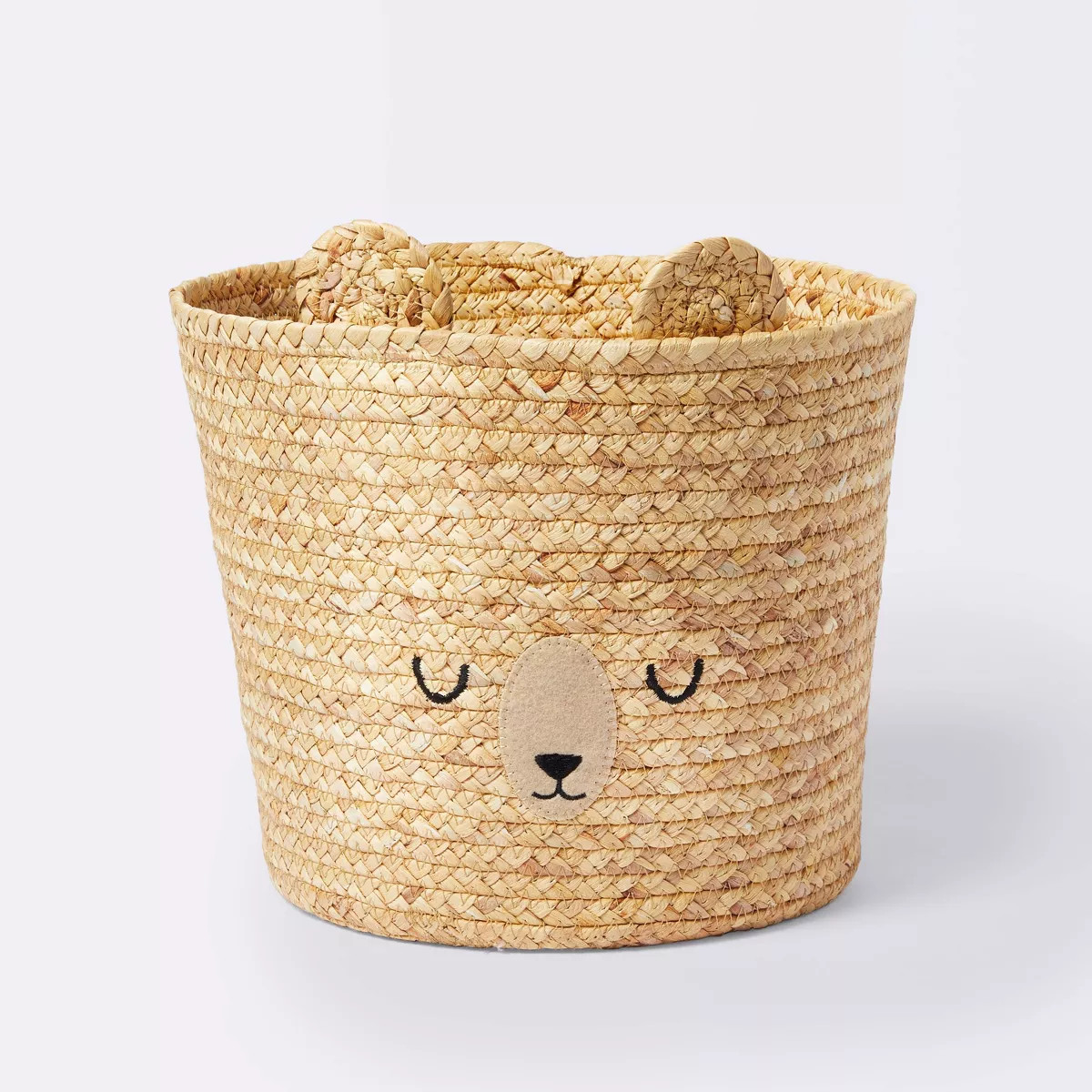 Braided Water Hyacinth Tapered Floor Basket Sleepy Bear - Cloud Island\u2122: Circular Shape, 11.... | Target
