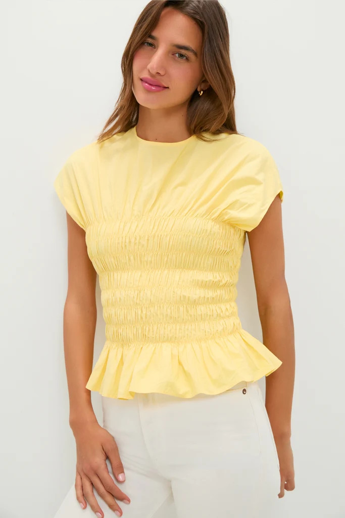 Yellow Smocked Rollins Top | Tuckernuck (US)