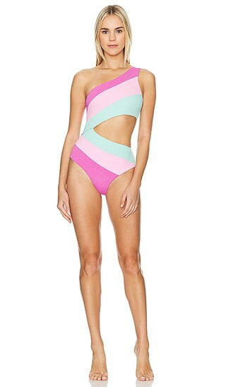 Joyce One Piece in Blossom Colorblock Scrunch | Revolve Clothing (Global)