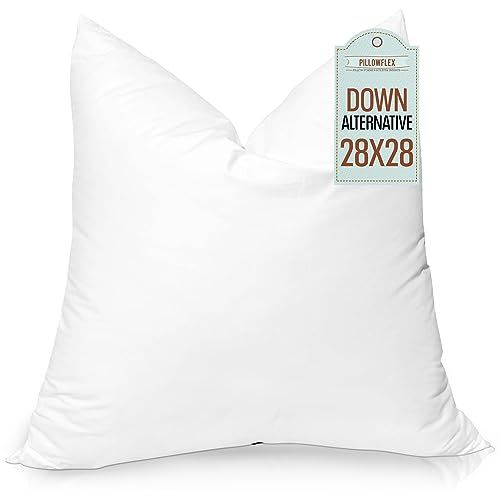 Pillowflex Synthetic Down Pillow Insert - 28x28 Down Alternative Pillow, Ultra Soft Body Pillow, ... | Amazon (US)