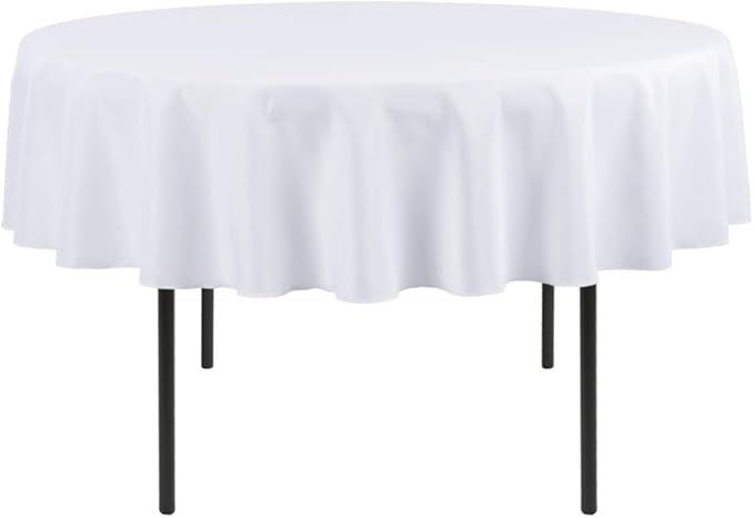 Waysle 70-Inch Round Tablecloth, 100% Polyester Washable Table Cloth for Circular Table, White | Amazon (US)