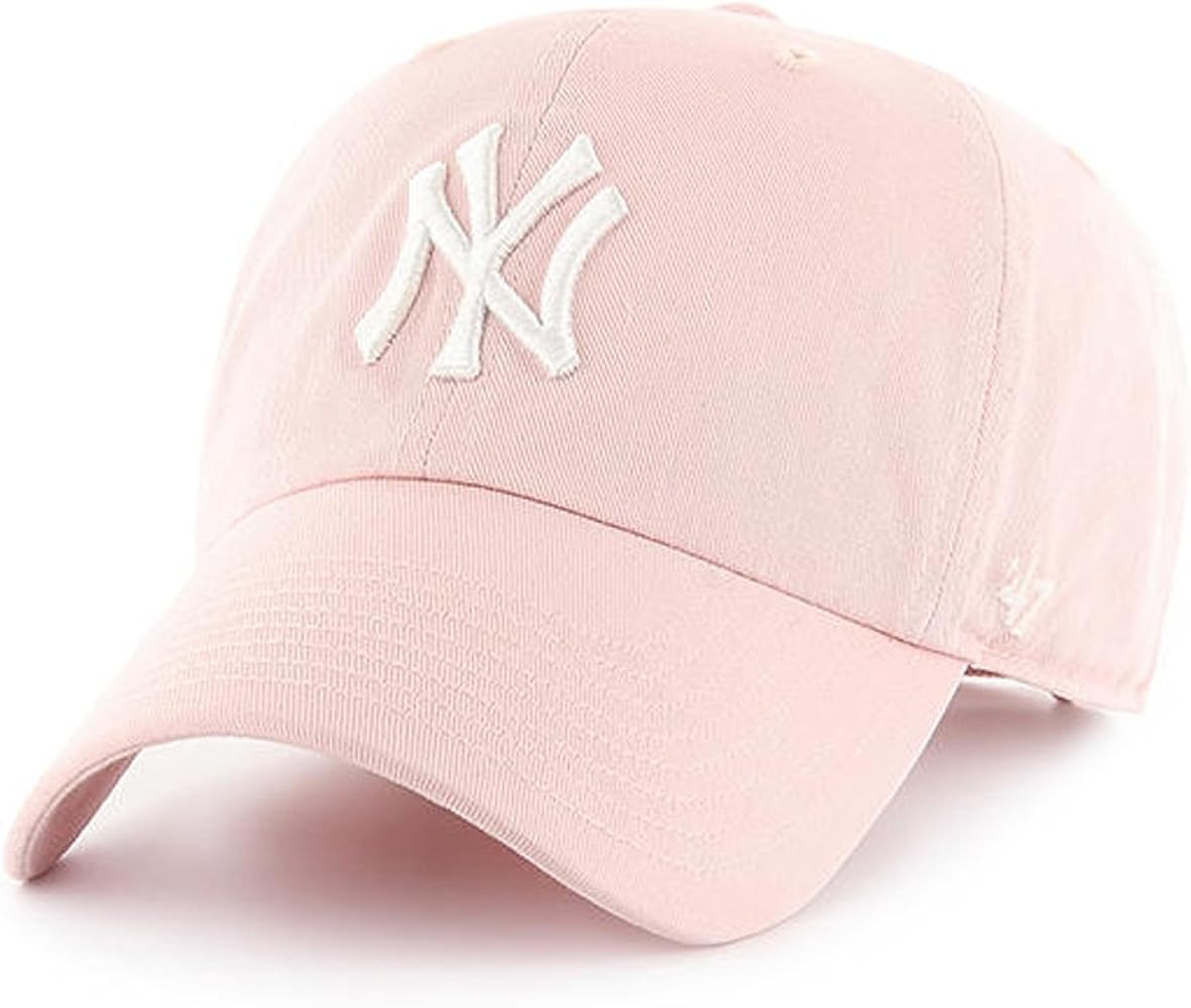 '47 New York Yankees Clean up Dad Hat Baseball Cap Pastel Pink/White | Amazon (US)