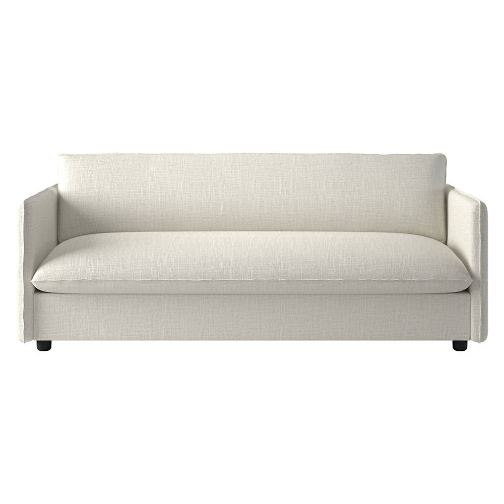 Corroy 78.25" Charcoal Grey Linen Apartment Sofa + Reviews | CB2 | CB2